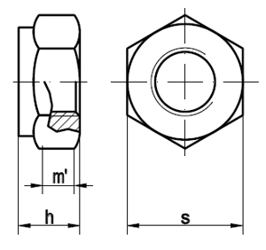 DIN 6925 Sechskantmuttern mit Metallklemmteil, ISO-Schlüsselweiten
