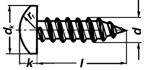 Linsen-Blechschrauben-C-H schwarz verzinkt DIN 7981 - 2,9 x